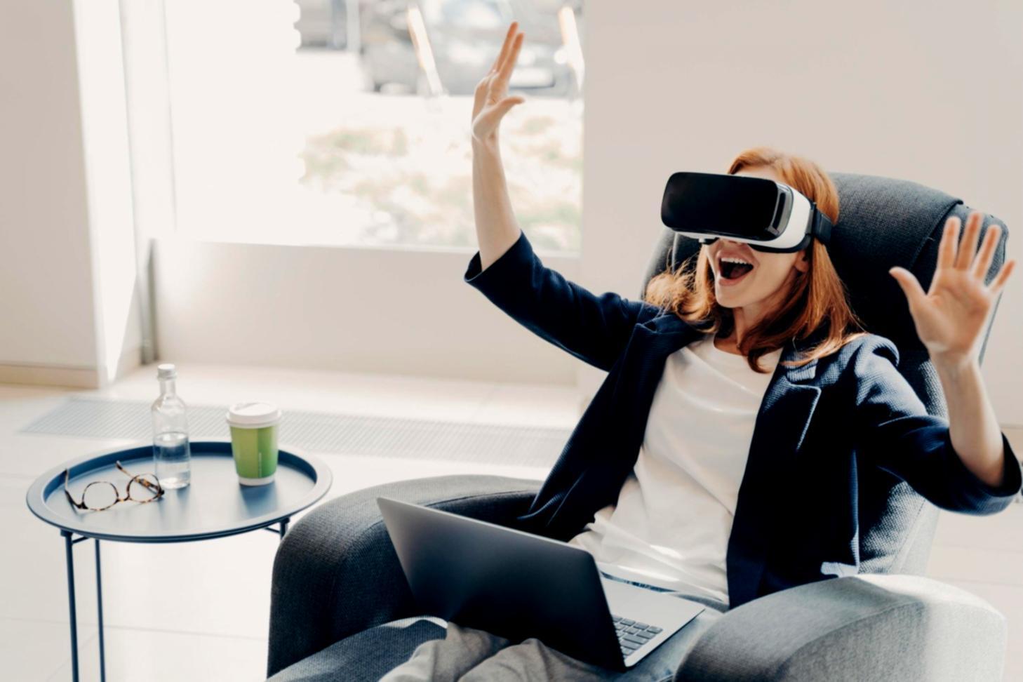 Development team collaborating on VR environment design